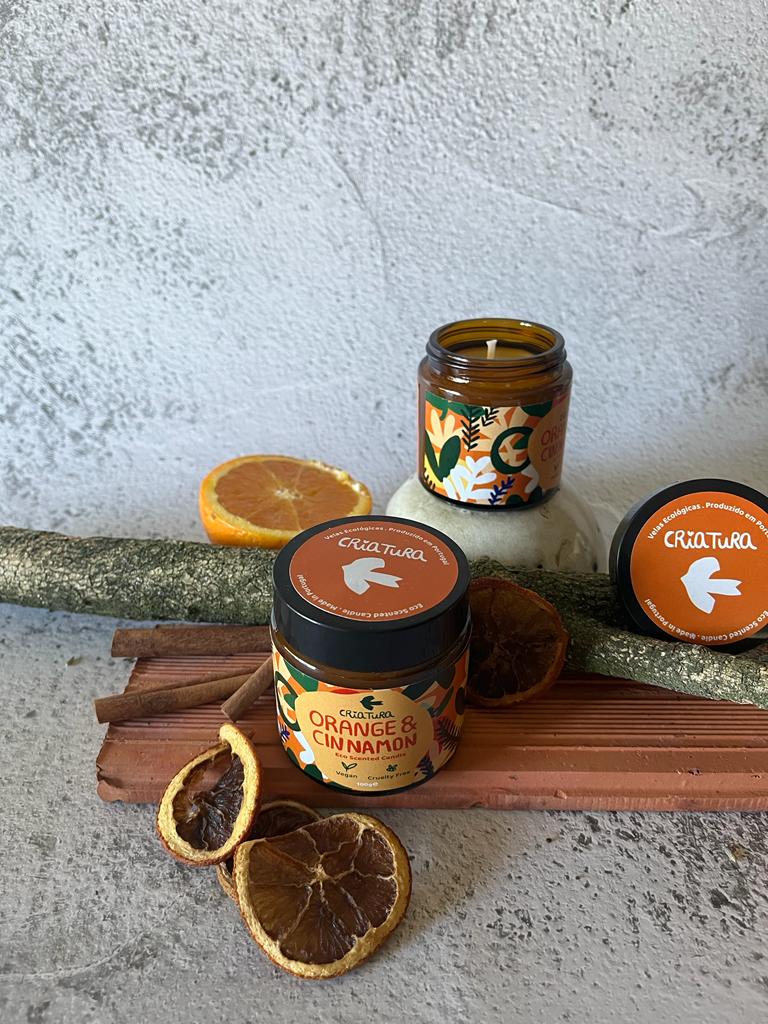 Eco Scented Candle Orange and Cinnamon