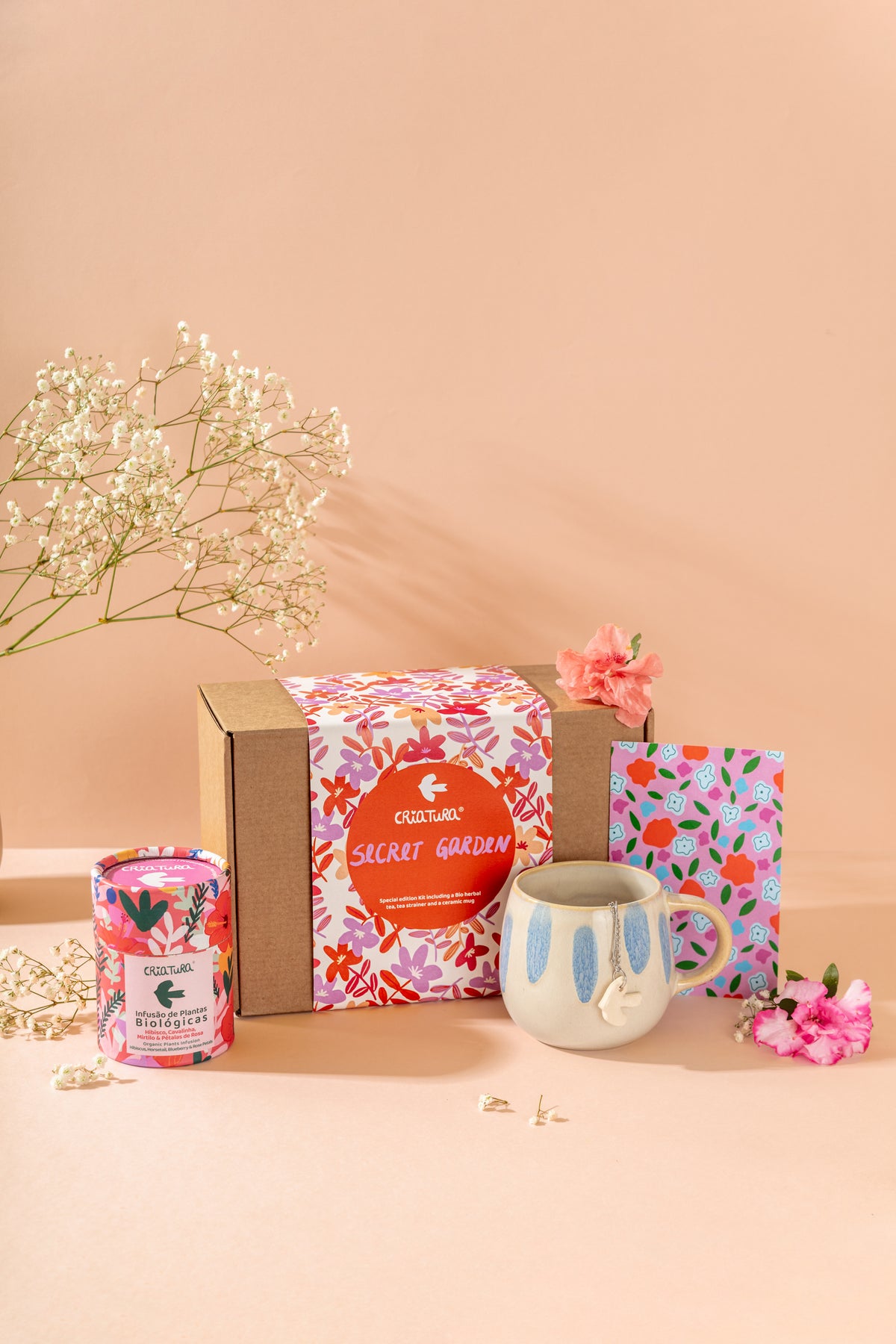 kit de chá português bio com caneca e infusor