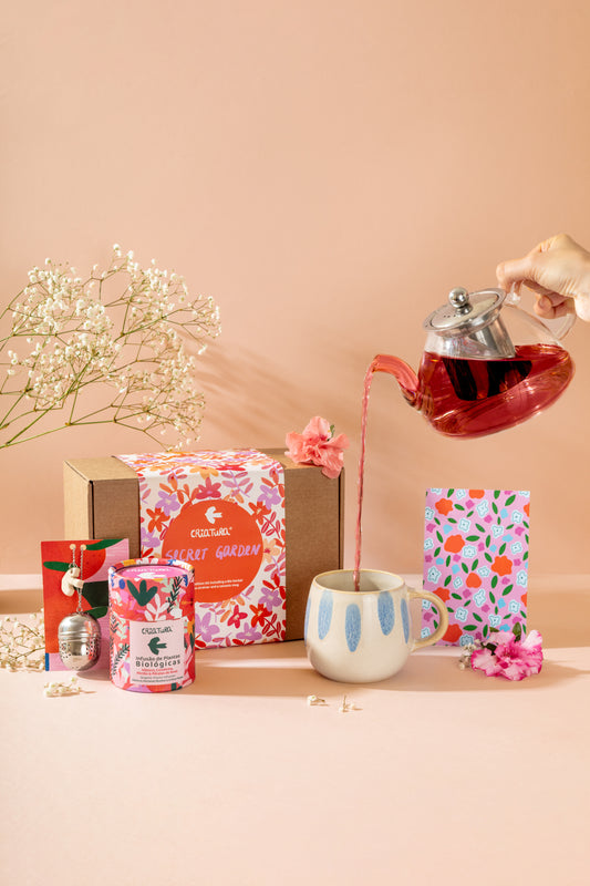 kit de chá português com caneca e infusor